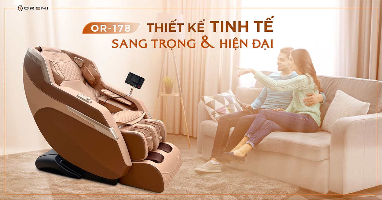 Ghế massage Oreni OR-178 có thiết kế vô cùng tinh tế, hiện đại giúp không gian ngôi nhà trở nên sang trọng