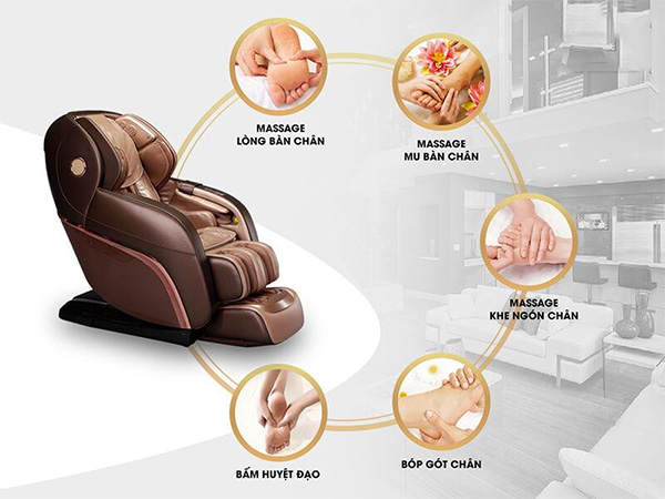 Sử dụng ghế massage giảm đau, thư giãn