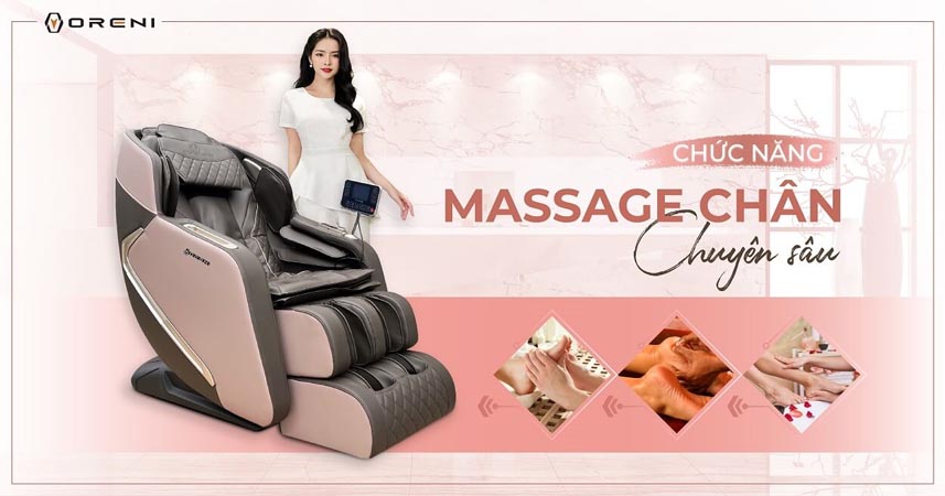 Bấm huyệt massage bàn chân bằng ghế massage toàn thân