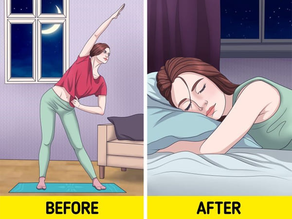 Tập các bài tập nhẹ nhàng trước khi đi ngủ