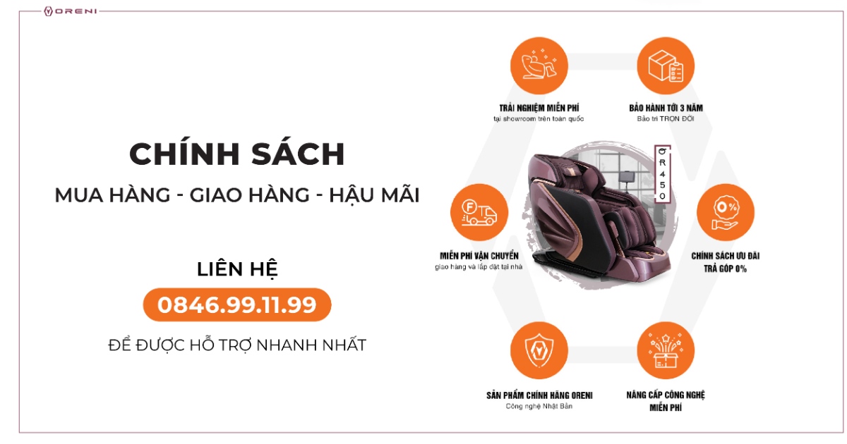 Mua ghế massage OR-450 tại Oreni đảm bảo chế độ bảo hành rõ ràng