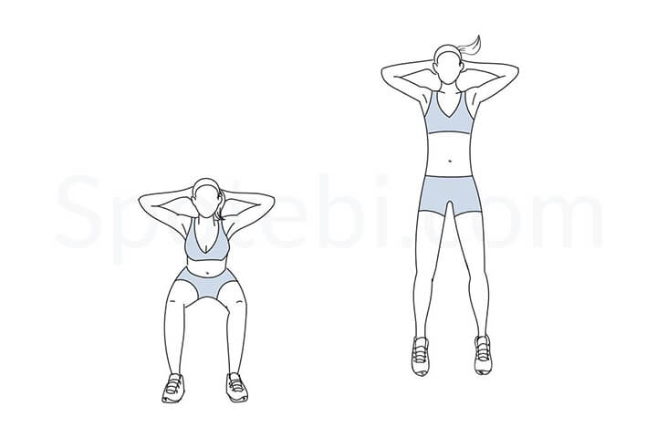 Jump Squat là bài tập tác động lớn lên nhóm cơ đùi, cơ mông