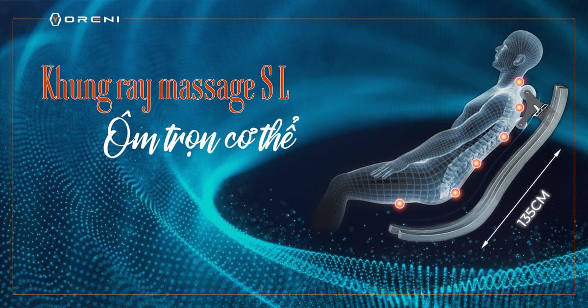 ghế massage Oreni OR-390 tích hợp đường ray massage SL-Track dài 135cm