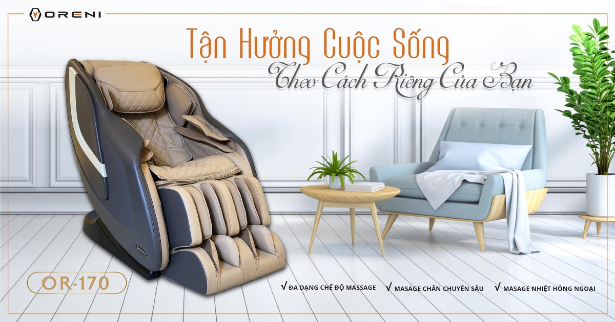 Ghế massage Oreni 170 thiết kế tinh tế, sang trọng và hiện đại