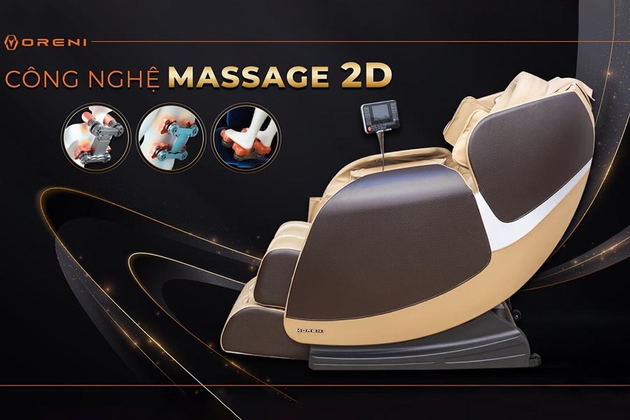 ghế massage phổ thông chủ yếu hoạt động trên con lăn 2D
