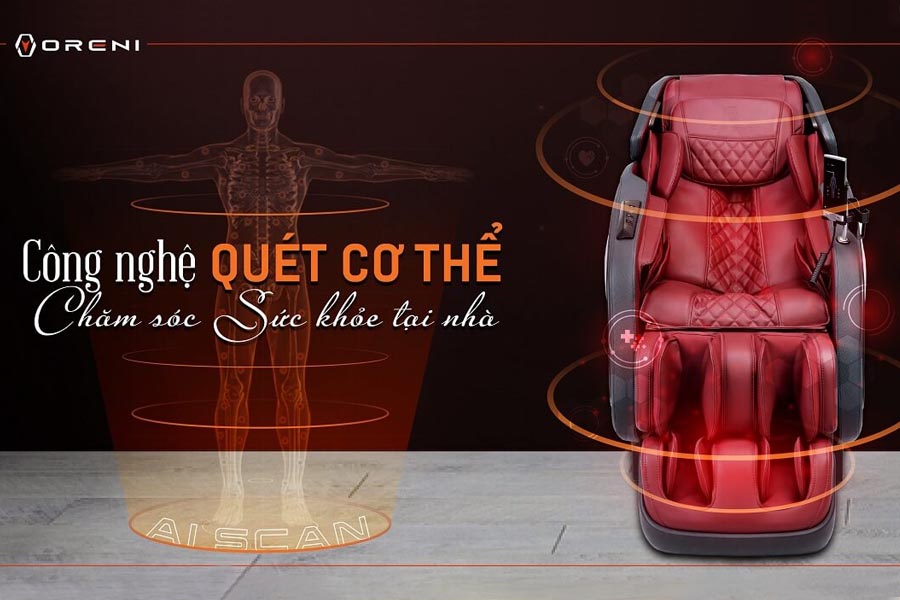Ghế massage toàn thân cao cấp Oreni OR-500, với công nghệ quét cơ thể