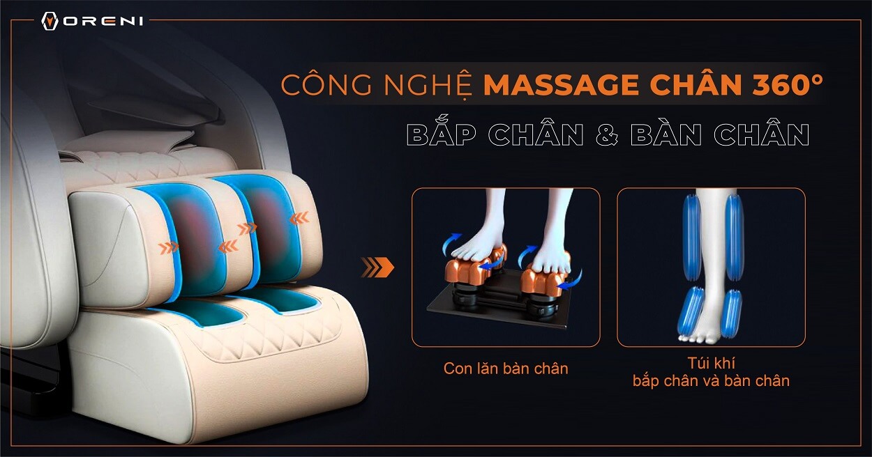massage chân ghế massage