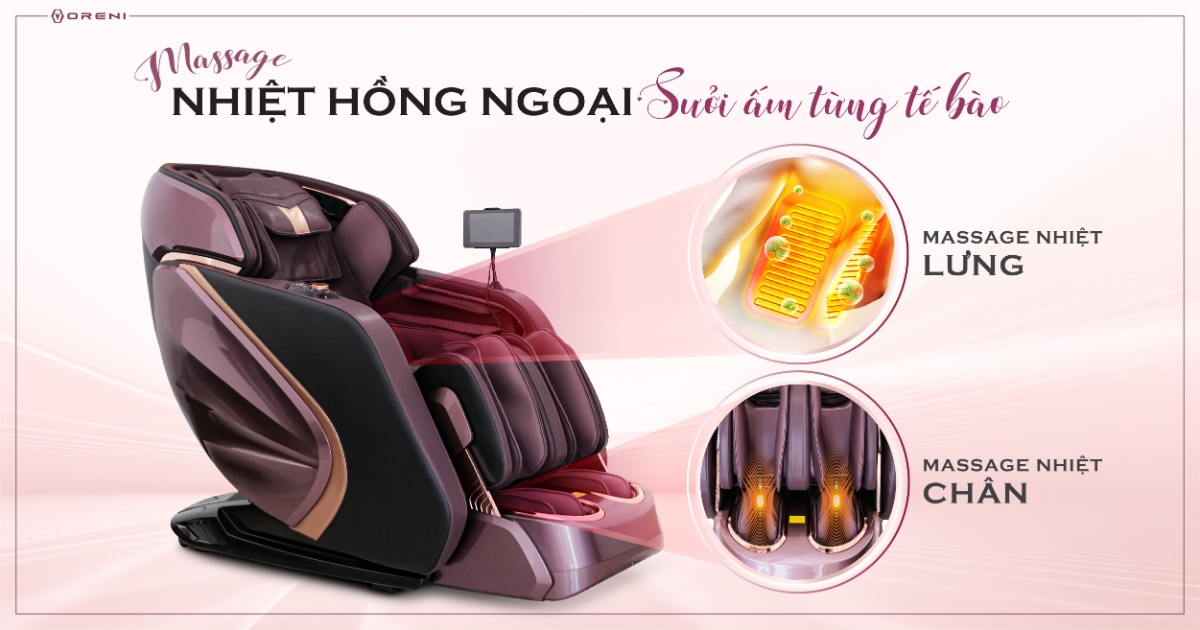 Hệ thống massage nhiệt hồng ngoại thư giãn hiệu quả